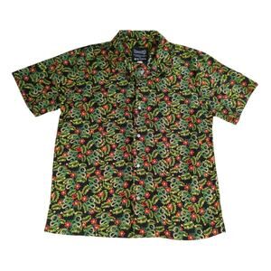 Dragon Ball Super Shenron Shirt Men’s M Black Floral Button Up Anime Hawaiian